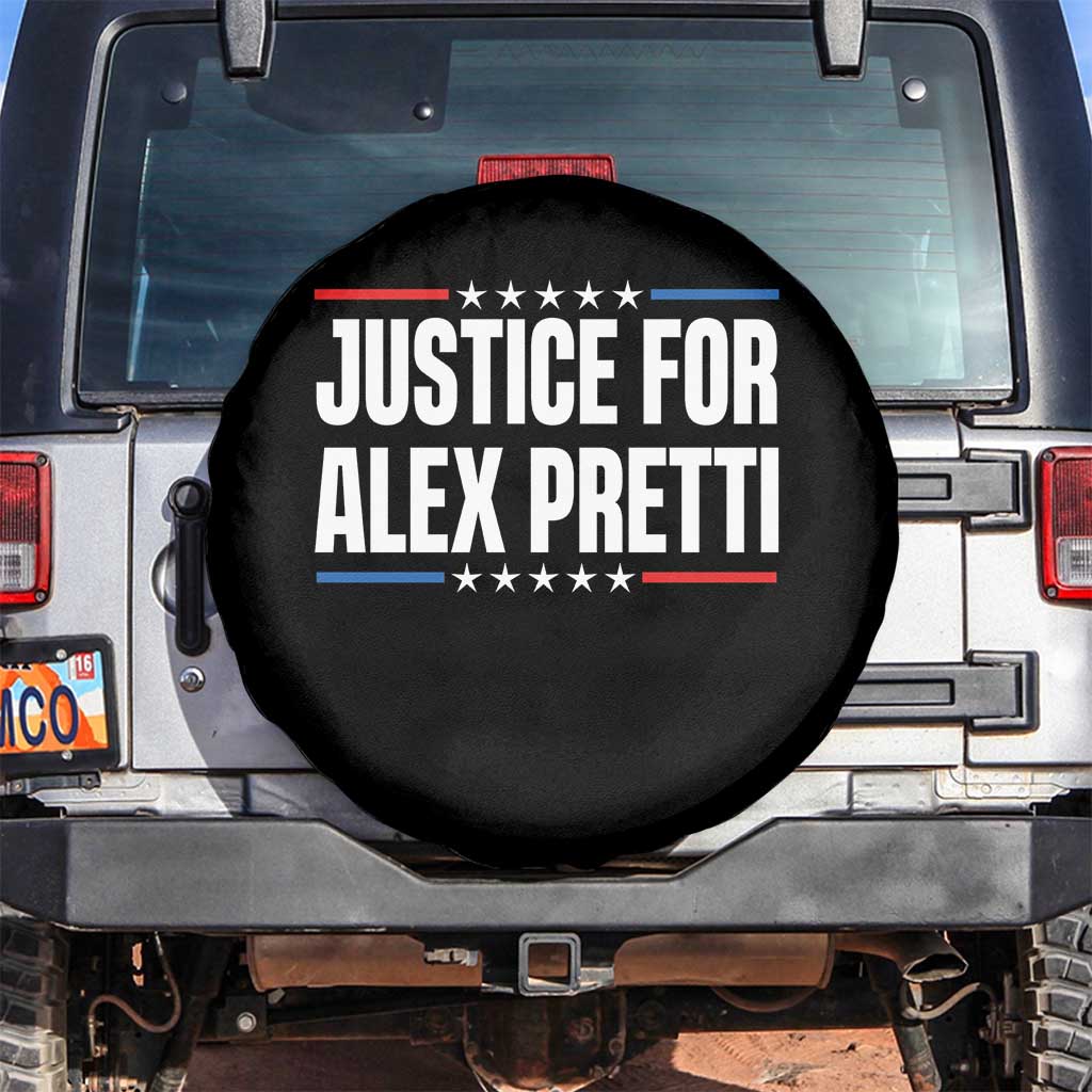 Justice for Alex Pretti Patriotic Spare Tire Cover Minneapolis Jan 24 2026 Memorial Tribute TS02 No hole Black Print Your Wear