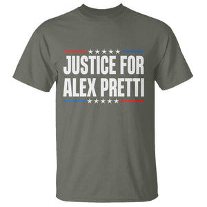 Justice for Alex Pretti Patriotic T Shirt Minneapolis Jan 24 2026 Memorial Tribute TS02 Military Green Print Your Wear