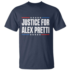 Justice for Alex Pretti Patriotic T Shirt Minneapolis Jan 24 2026 Memorial Tribute TS02 Navy Print Your Wear