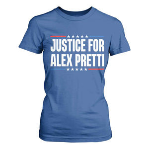 Justice for Alex Pretti Patriotic T Shirt For Women Minneapolis Jan 24 2026 Memorial Tribute TS02 Royal Blue Print Your Wear