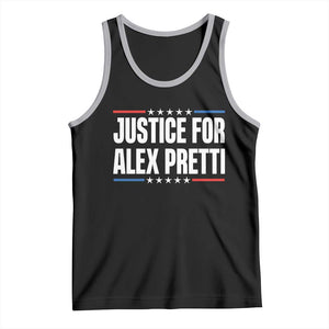 Justice for Alex Pretti Patriotic Tank Top Minneapolis Jan 24 2026 Memorial Tribute TS02 Black Athletic Heather Print Your Wear