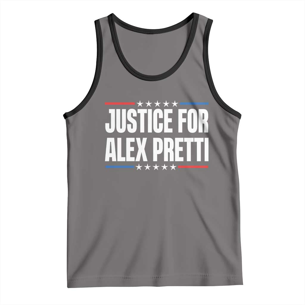 Justice for Alex Pretti Patriotic Tank Top Minneapolis Jan 24 2026 Memorial Tribute TS02 Deep Heather Black Print Your Wear