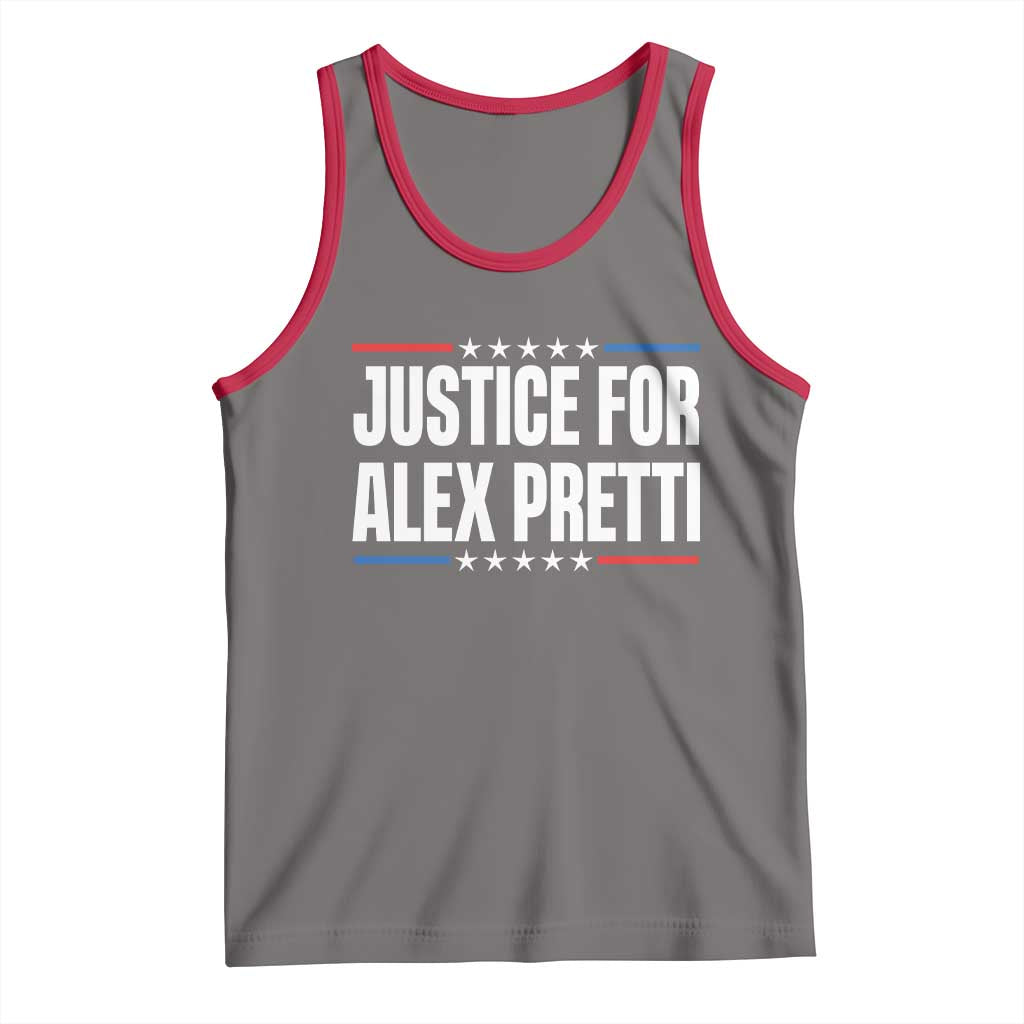 Justice for Alex Pretti Patriotic Tank Top Minneapolis Jan 24 2026 Memorial Tribute TS02 Deep Heather Red Print Your Wear
