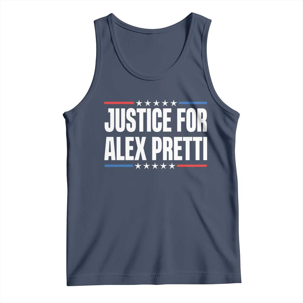 Justice for Alex Pretti Patriotic Tank Top Minneapolis Jan 24 2026 Memorial Tribute TS02 Navy Print Your Wear