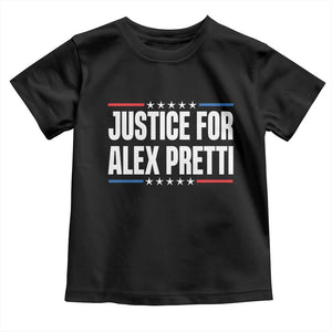Justice for Alex Pretti Patriotic Toddler T Shirt Minneapolis Jan 24 2026 Memorial Tribute TS02 Black Print Your Wear