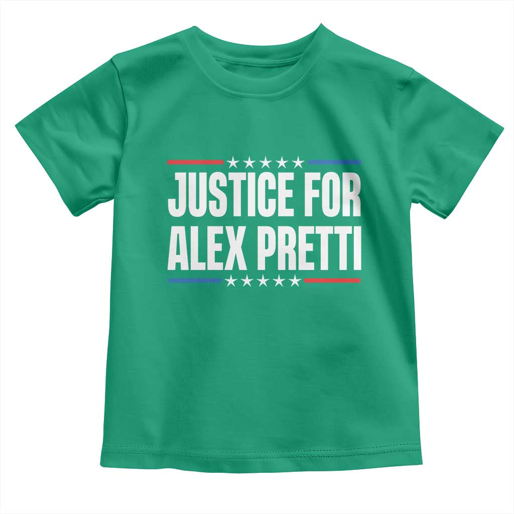 Justice for Alex Pretti Patriotic Toddler T Shirt Minneapolis Jan 24 2026 Memorial Tribute TS02 Irish Green Print Your Wear