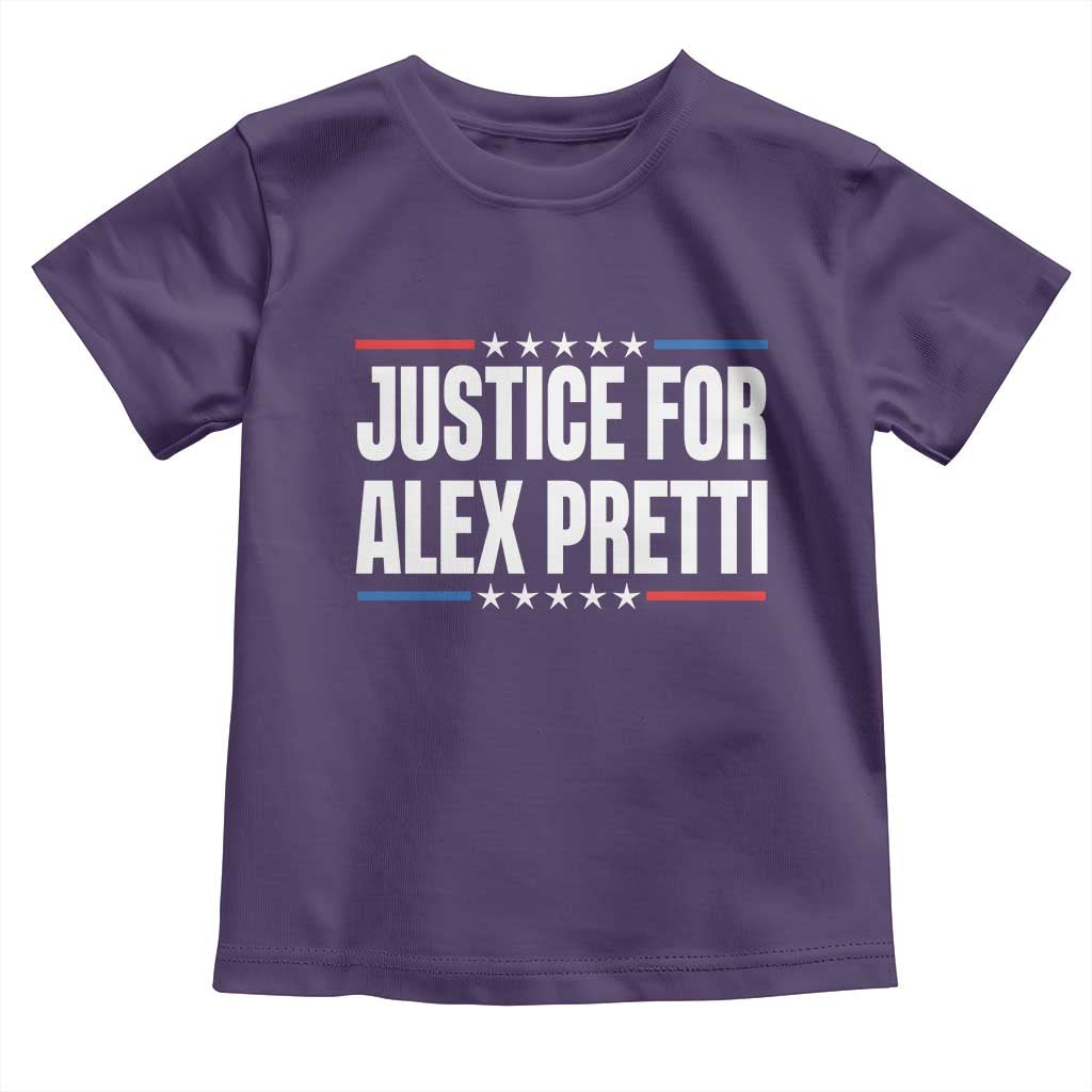 Justice for Alex Pretti Patriotic Toddler T Shirt Minneapolis Jan 24 2026 Memorial Tribute TS02 Purple Print Your Wear