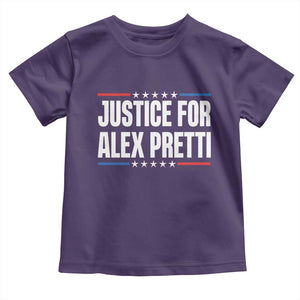 Justice for Alex Pretti Patriotic Toddler T Shirt Minneapolis Jan 24 2026 Memorial Tribute TS02 Purple Print Your Wear