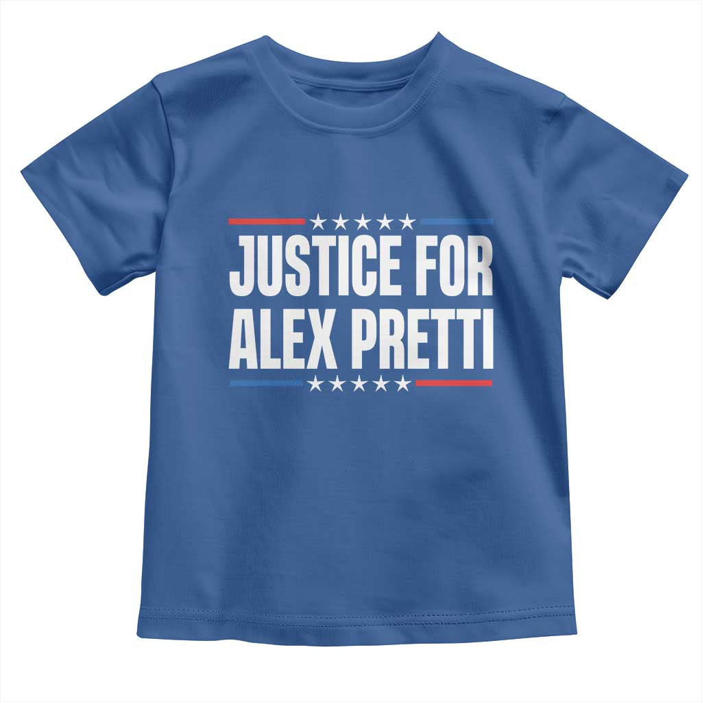 Justice for Alex Pretti Patriotic Toddler T Shirt Minneapolis Jan 24 2026 Memorial Tribute TS02 Royal Blue Print Your Wear