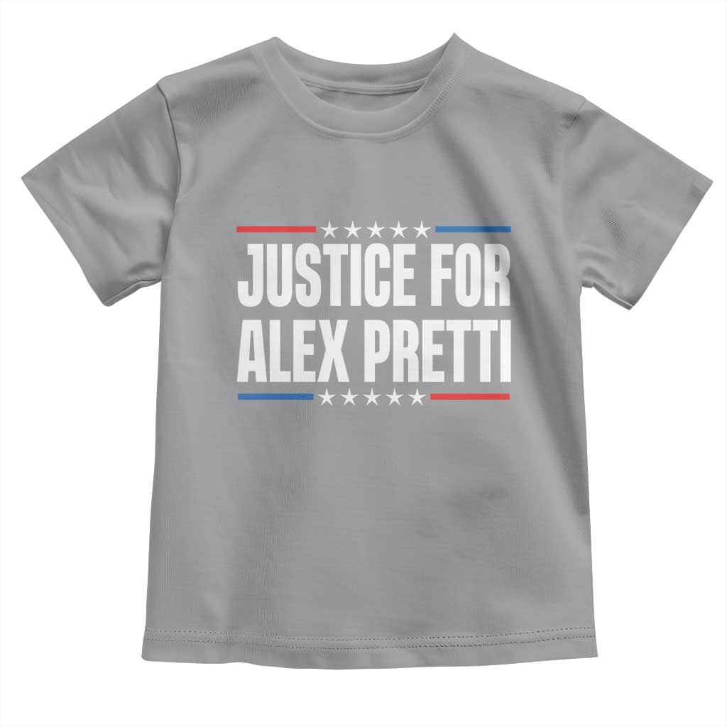 Justice for Alex Pretti Patriotic Toddler T Shirt Minneapolis Jan 24 2026 Memorial Tribute TS02 Sport Gray Print Your Wear