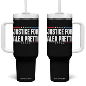 Justice for Alex Pretti Patriotic Tumbler With Handle Minneapolis Jan 24 2026 Memorial Tribute TS02 One Size: 40 oz Black Print Your Wear