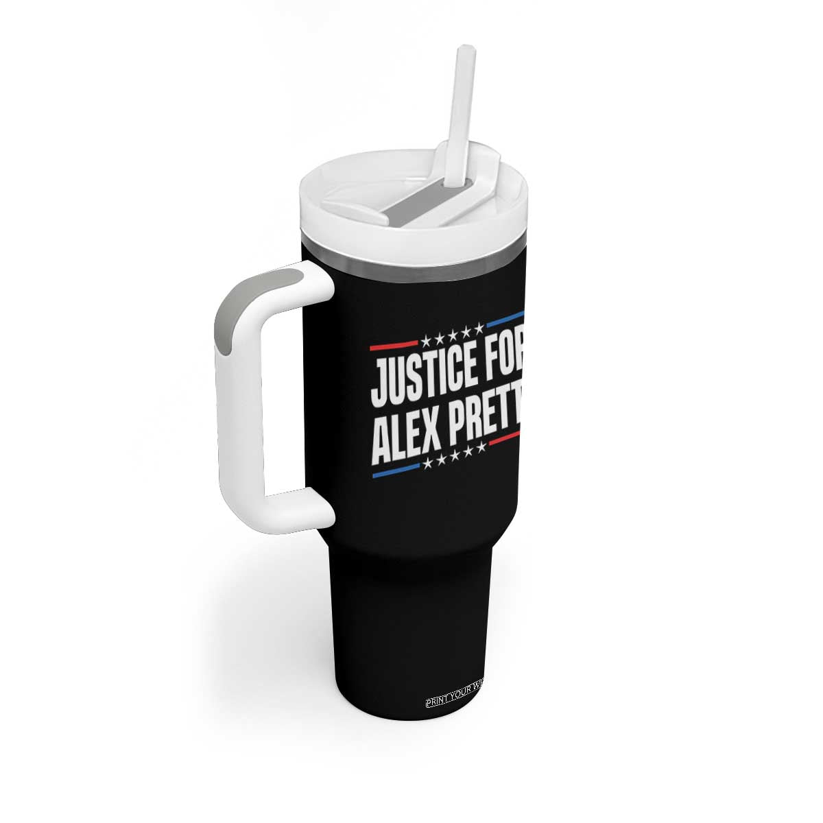 Justice for Alex Pretti Patriotic Tumbler With Handle Minneapolis Jan 24 2026 Memorial Tribute TS02 Print Your Wear