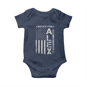 Justice for Alex Pretti American Flag Baby Onesie Minneapolis Jan 24 2026 Memorial Tribute TS02 Navy Print Your Wear