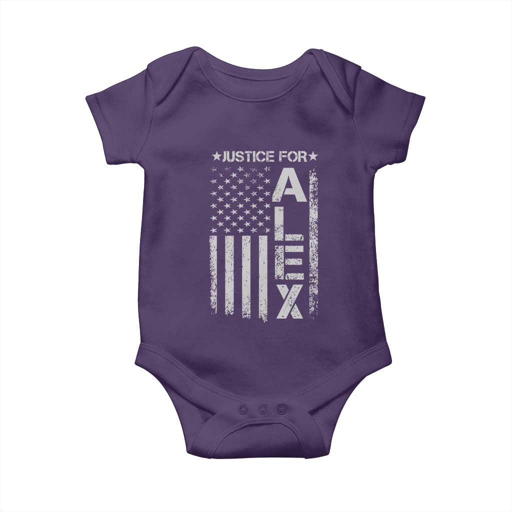 Justice for Alex Pretti American Flag Baby Onesie Minneapolis Jan 24 2026 Memorial Tribute TS02 Purple Print Your Wear
