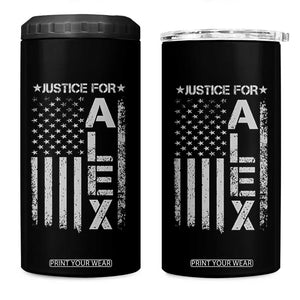 Justice for Alex Pretti American Flag 4 in 1 Can Cooler Tumbler Minneapolis Jan 24 2026 Memorial Tribute TS02 One Size: 16 oz Black Print Your Wear