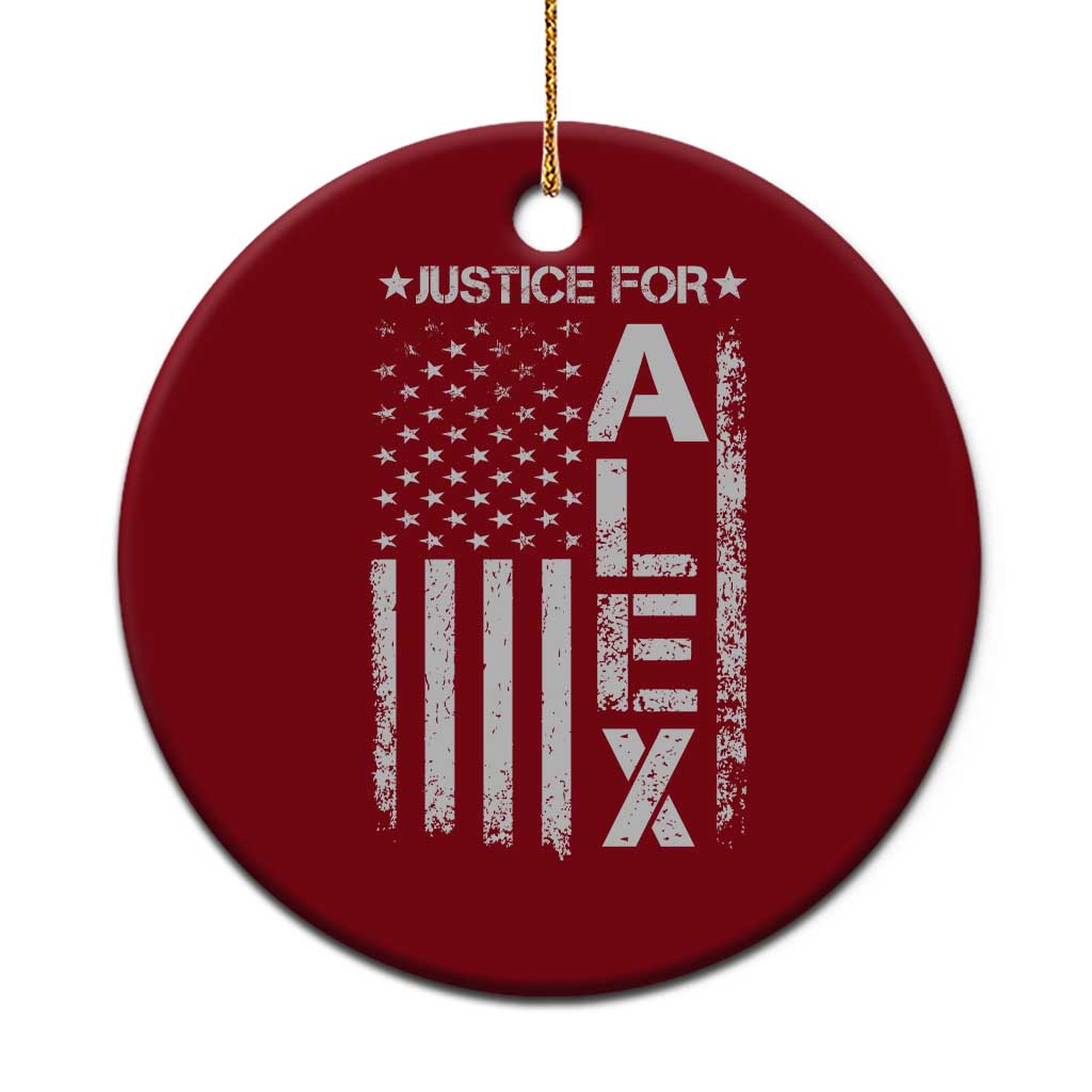 Justice for Alex Pretti American Flag Ceramic Ornament Minneapolis Jan 24 2026 Memorial Tribute TS02 1pc Red Print Your Wear