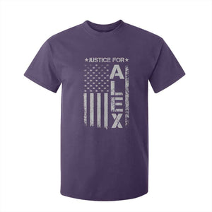 Justice for Alex Pretti American Flag T Shirt For Kid Minneapolis Jan 24 2026 Memorial Tribute TS02 Purple Print Your Wear