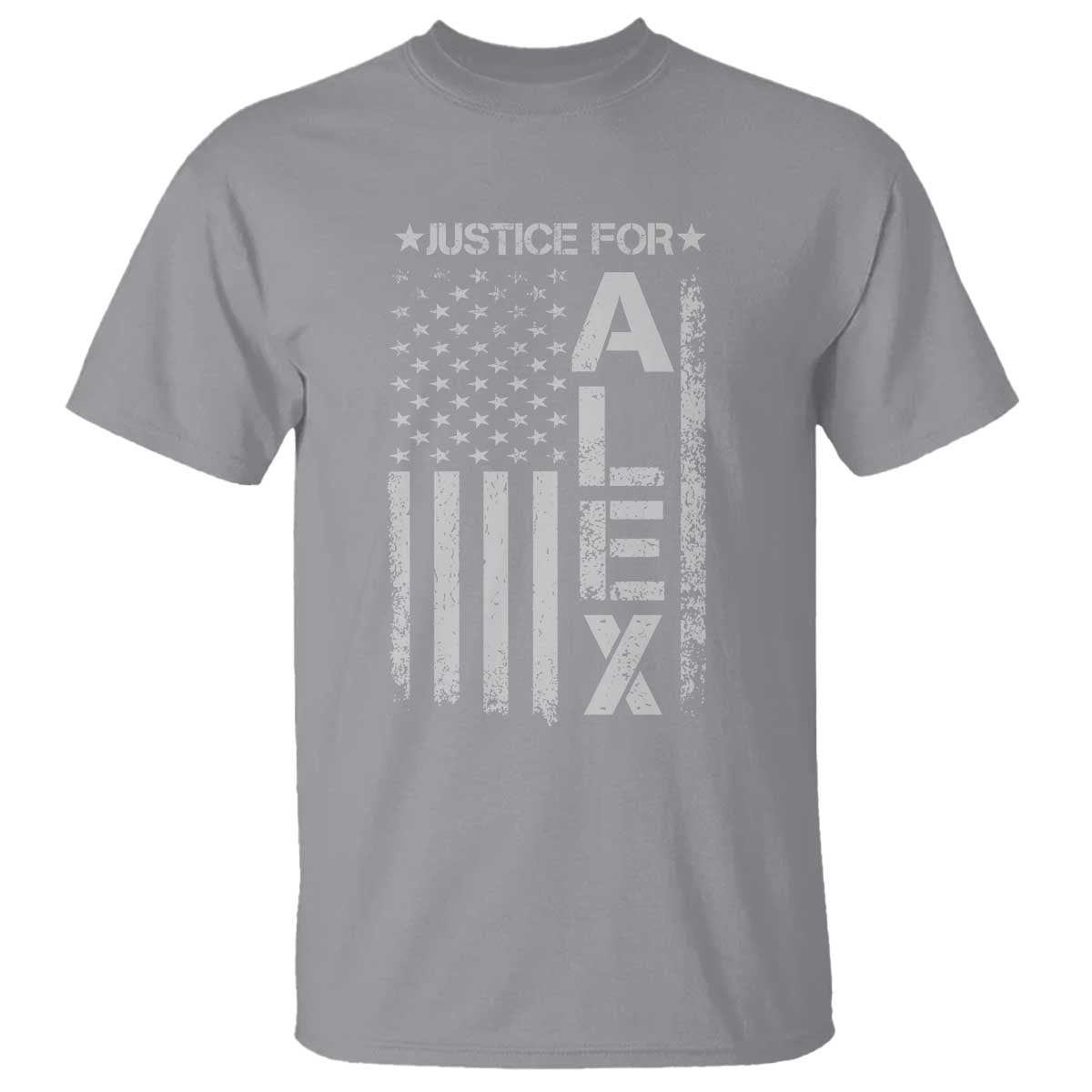 Justice for Alex Pretti American Flag T Shirt Minneapolis Jan 24 2026 Memorial Tribute TS02 Sport Gray Print Your Wear