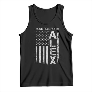 Justice for Alex Pretti American Flag Tank Top Minneapolis Jan 24 2026 Memorial Tribute TS02 Black Print Your Wear