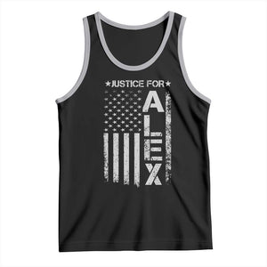 Justice for Alex Pretti American Flag Tank Top Minneapolis Jan 24 2026 Memorial Tribute TS02 Black Athletic Heather Print Your Wear