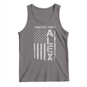 Justice for Alex Pretti American Flag Tank Top Minneapolis Jan 24 2026 Memorial Tribute TS02 Deep Heather Print Your Wear