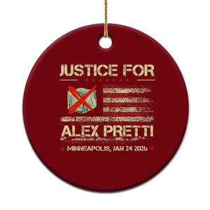 Justice for Alex Pretti Abolish Ice Protest Ceramic Ornament Minneapolis Jan 24 2026 American Flag TS02 1pc Red Print Your Wear