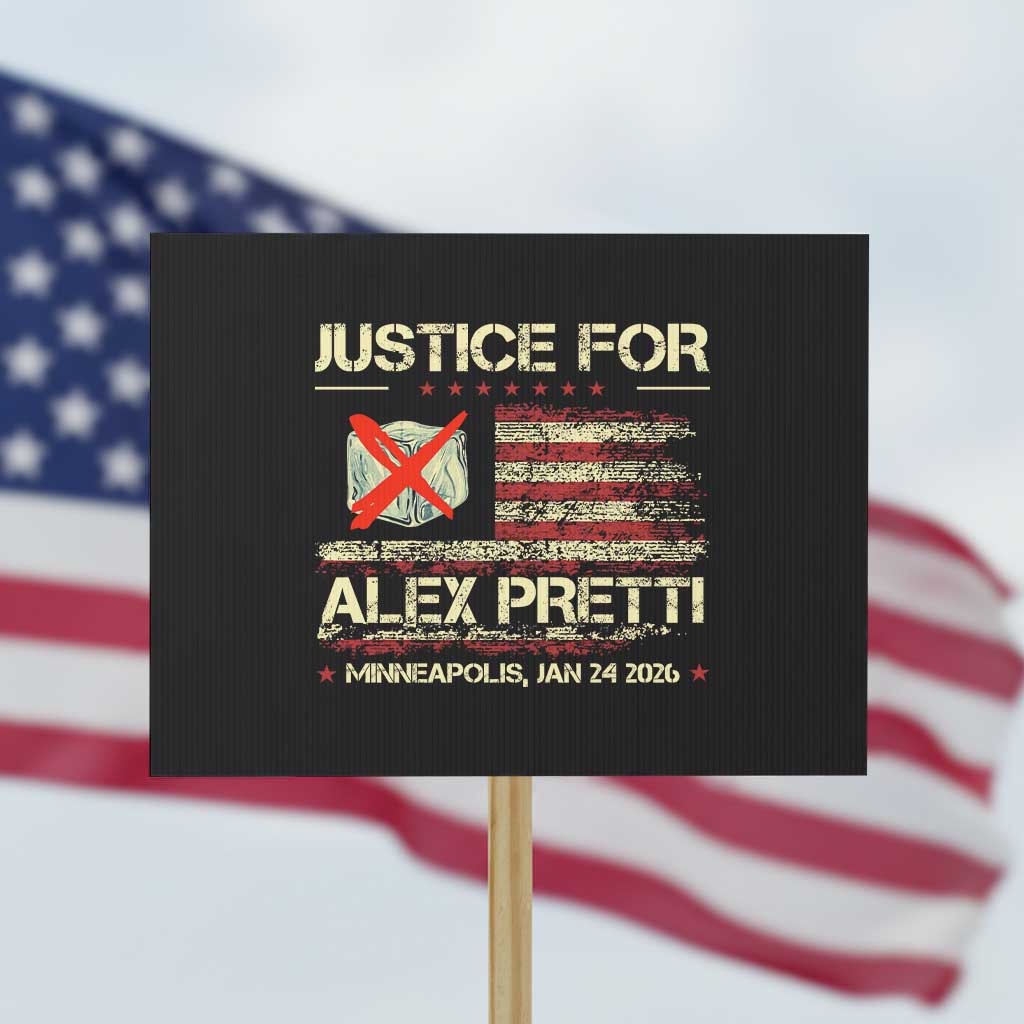 Justice for Alex Pretti Abolish Ice Protest Protest Sign Minneapolis Jan 24 2026 American Flag TS02 Horizontal 18