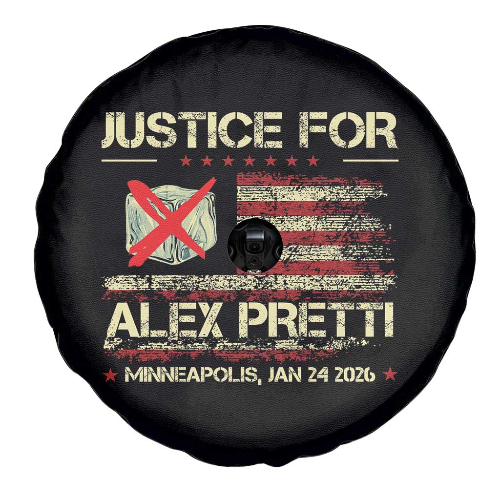 Justice for Alex Pretti Abolish Ice Protest Spare Tire Cover Minneapolis Jan 24 2026 American Flag TS02 Print Your Wear