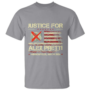 Justice for Alex Pretti Abolish Ice Protest T Shirt Minneapolis Jan 24 2026 American Flag TS02 Sport Gray Print Your Wear