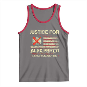 Justice for Alex Pretti Abolish Ice Protest Tank Top Minneapolis Jan 24 2026 American Flag TS02 Deep Heather Red Print Your Wear