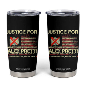Justice for Alex Pretti Abolish Ice Protest Tumbler Cup Minneapolis Jan 24 2026 American Flag TS02 Black Print Your Wear