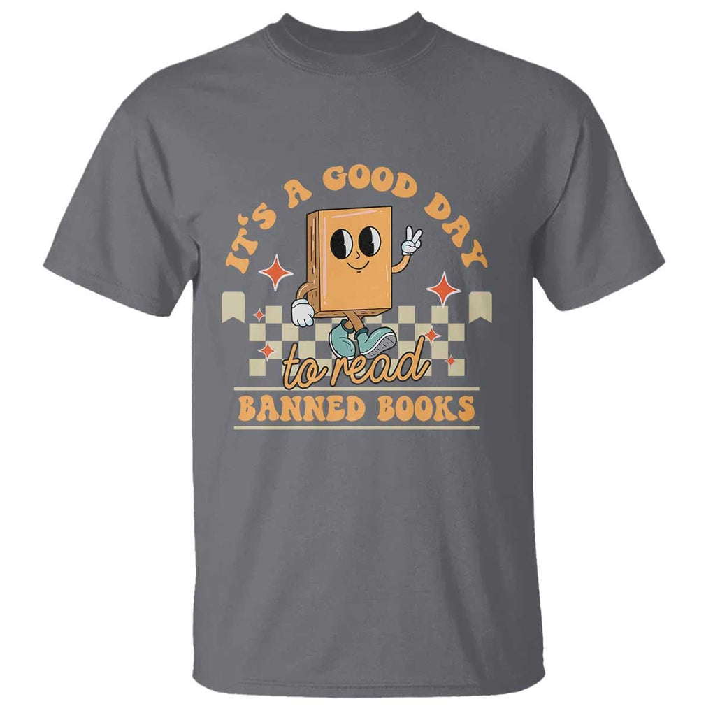 It's A Good Day To Read Banned Books T Shirt Retro Funny Reading Book Lovers Nerd TS02 Charcoal Print Your Wear