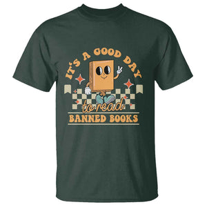 It's A Good Day To Read Banned Books T Shirt Retro Funny Reading Book Lovers Nerd TS02 Dark Forest Green Print Your Wear