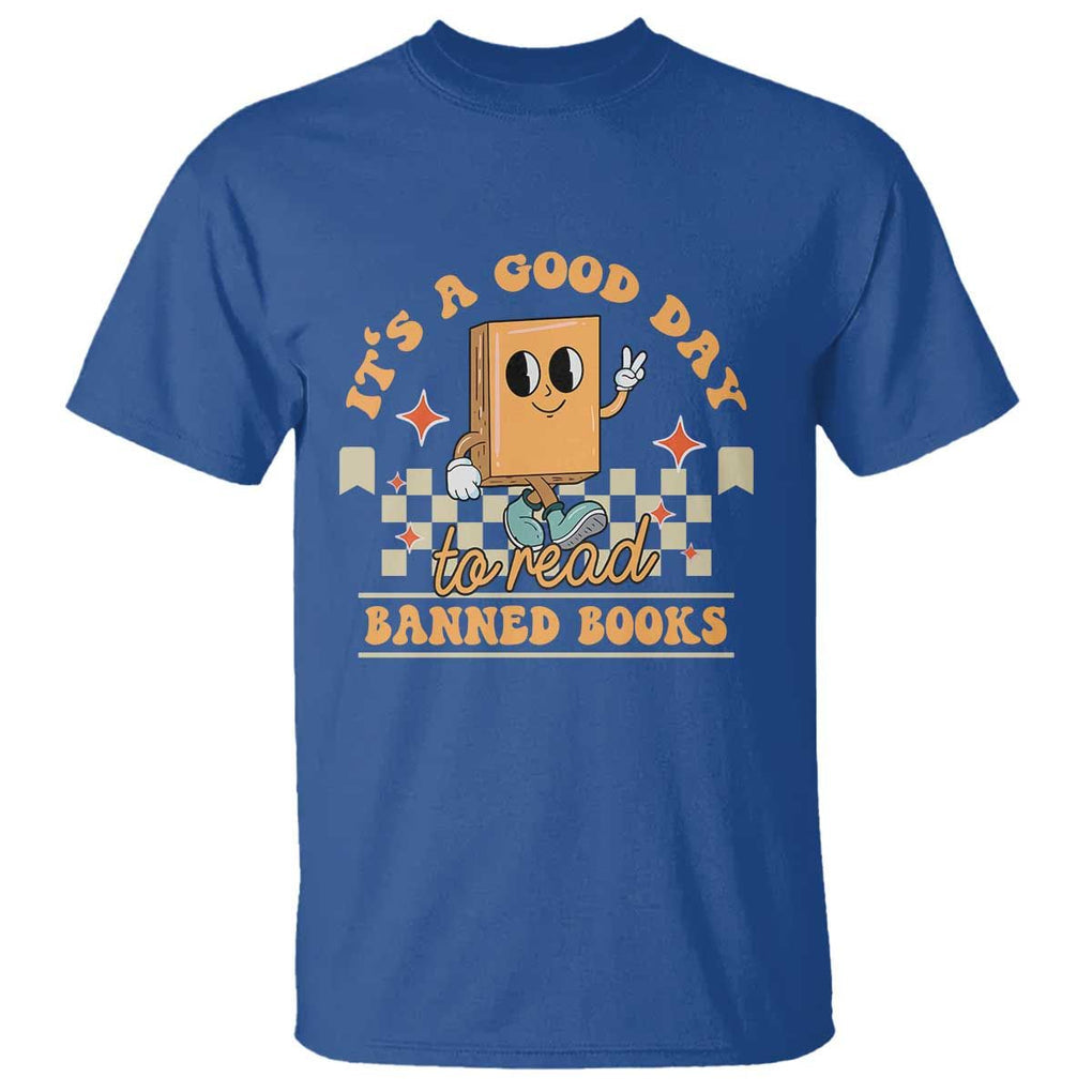 It's A Good Day To Read Banned Books T Shirt Retro Funny Reading Book Lovers Nerd TS02 Royal Blue Print Your Wear