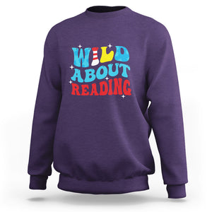 Wild About Reading Sweatshirt Teacher Of Little Things TS02 Purple Printyourwear