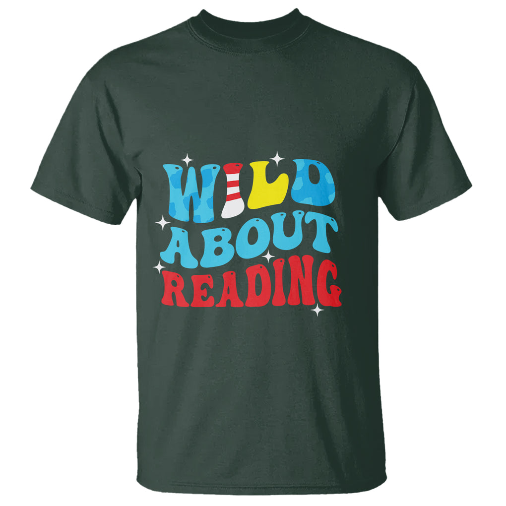 Wild About Reading T Shirt Teacher Of Little Things TS02 Dark Forest Green Printyourwear