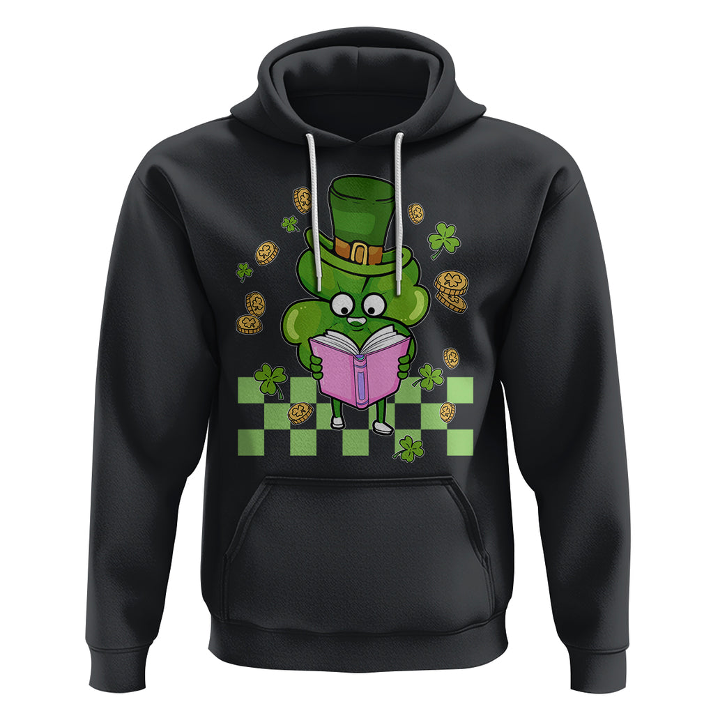 Shamrock Reading Hoodie St. Patrick's Day Books Lover Reader Nerd TS02 Black Printyourwear