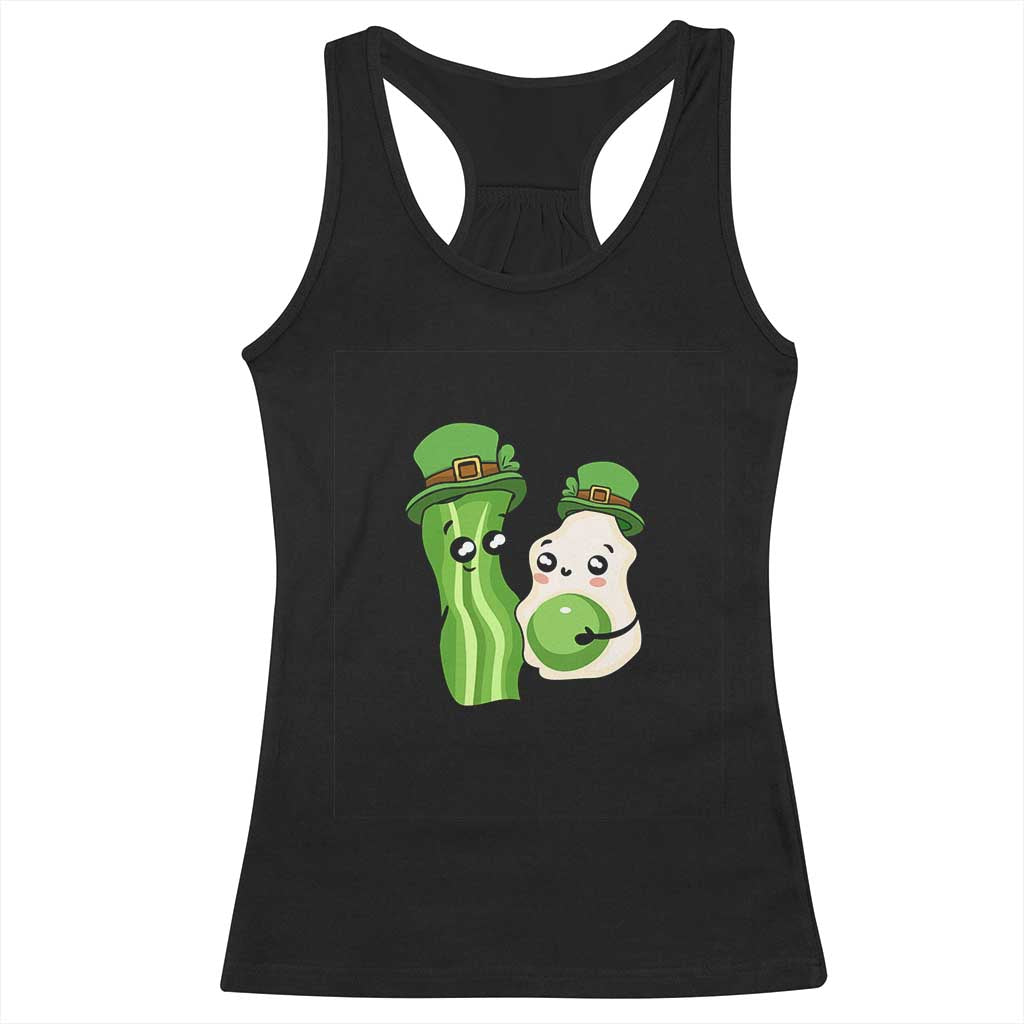 Cute Kids St Patricks Day Racerback Tank Top Green Eggs Green Ham Smile Face Costume TS02 Black Print Your Wear