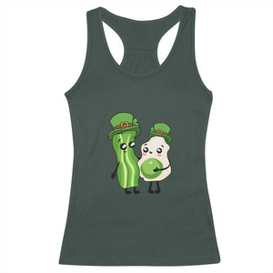 Cute Kids St Patricks Day Racerback Tank Top Green Eggs Green Ham Smile Face Costume TS02 Dark Forest Green Print Your Wear