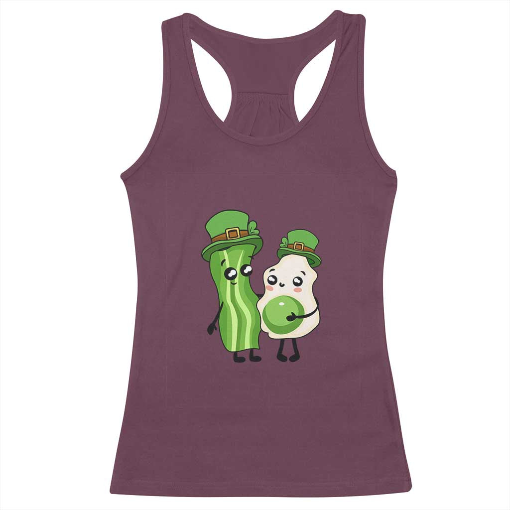 Cute Kids St Patricks Day Racerback Tank Top Green Eggs Green Ham Smile Face Costume TS02 Maroon Print Your Wear