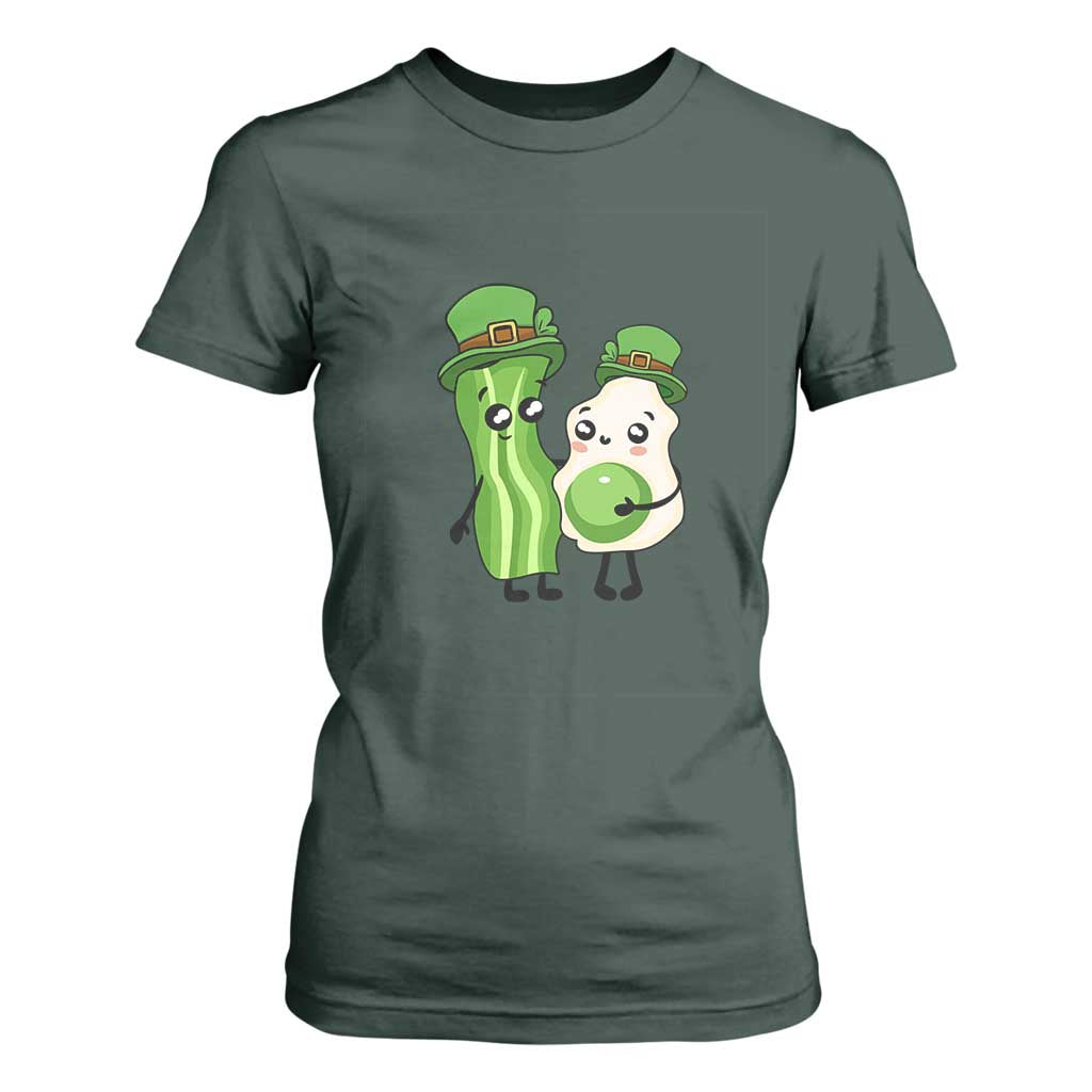 Cute Kids St Patricks Day T Shirt For Women Green Eggs Green Ham Smile Face Costume TS02 Dark Forest Green Print Your Wear