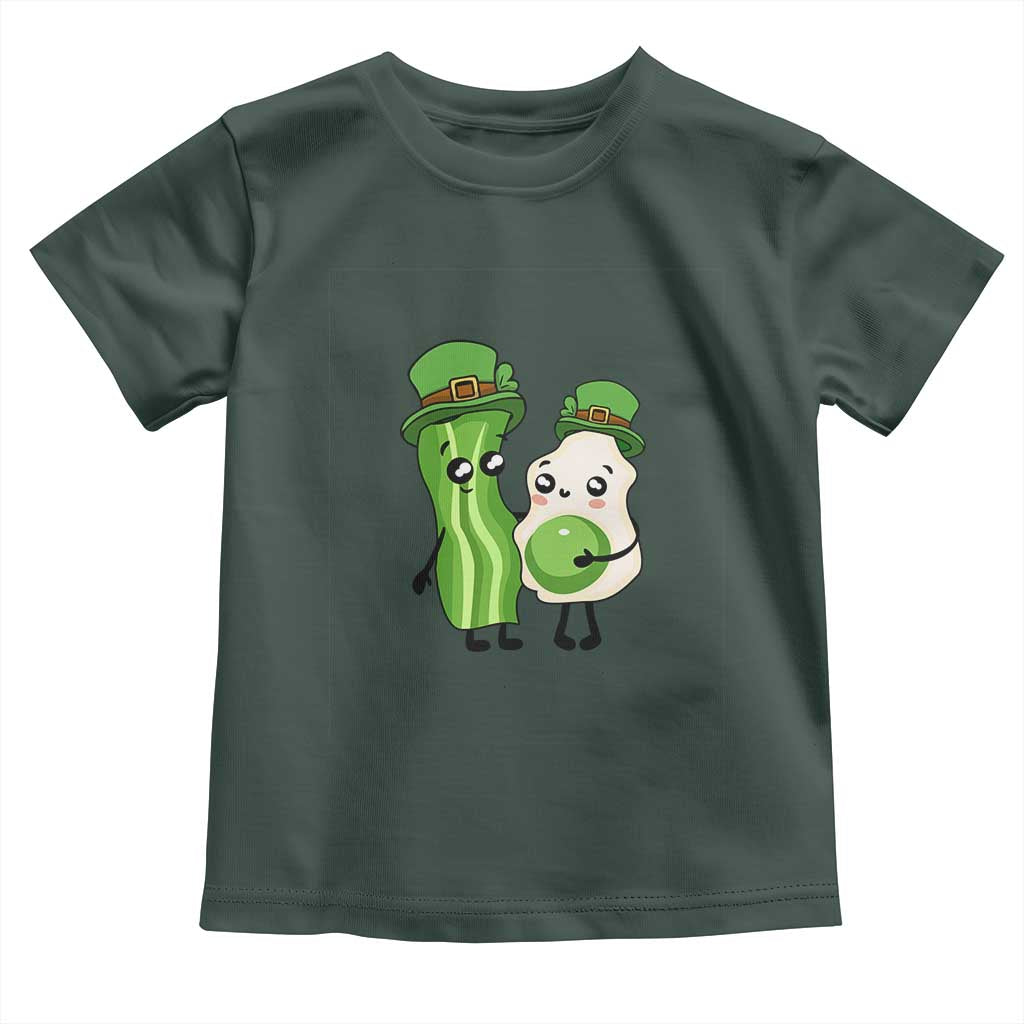 Cute Kids St Patricks Day Toddler T Shirt Green Eggs Green Ham Smile Face Costume TS02 Dark Forest Green Print Your Wear