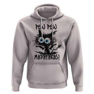 Funny Burnt Cat Hoodie Pew Pew Madafakas TS02 Ice Gray Printyourwear