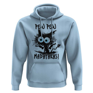 Funny Burnt Cat Hoodie Pew Pew Madafakas TS02 Light Blue Printyourwear