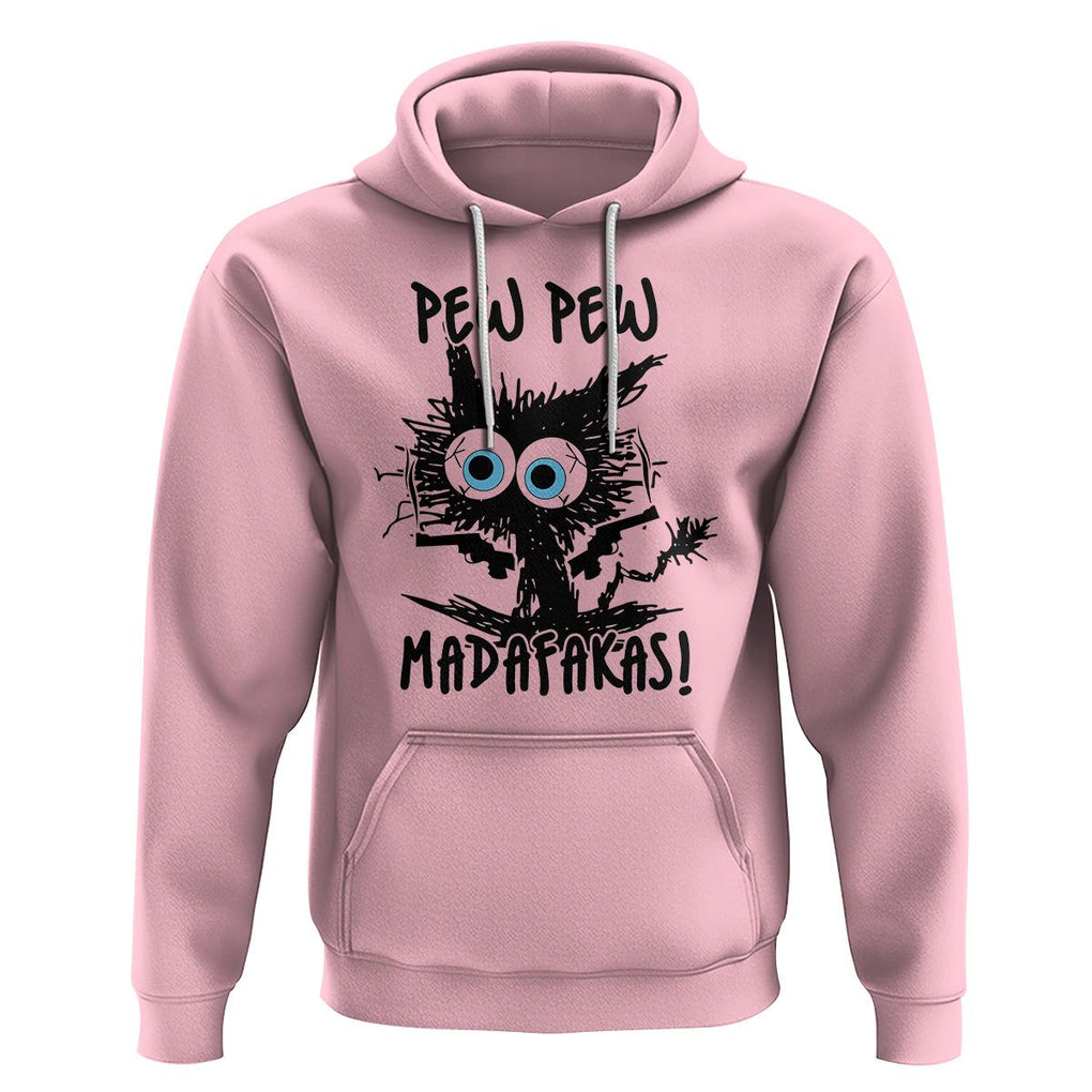 Funny Burnt Cat Hoodie Pew Pew Madafakas TS02 Light Pink Printyourwear