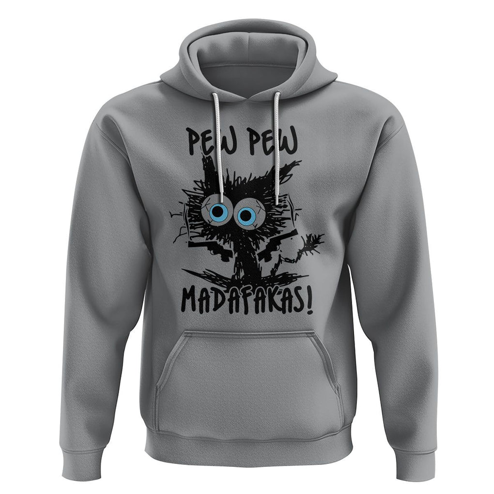 Funny Burnt Cat Hoodie Pew Pew Madafakas TS02 Sport Gray Printyourwear