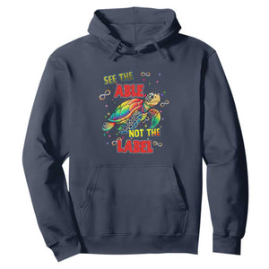 Turtle Autism Acceptance Hoodie See The Able Not The Label TS02 Navy Printyourwear