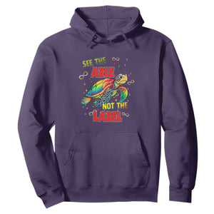 Turtle Autism Acceptance Hoodie See The Able Not The Label TS02 Purple Printyourwear