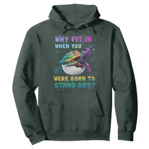 Turtle Autism Acceptance Hoodie Why Fit In When You Were Born To Stand Out TS02 Dark Forest Green Printyourwear