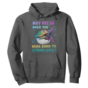Turtle Autism Acceptance Hoodie Why Fit In When You Were Born To Stand Out TS02 Dark Heather Printyourwear